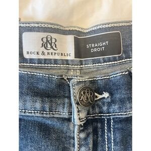 NWT Rock & Republic Jeans Men's 36x34 Straight Leg Blue Chino Denim New Tags